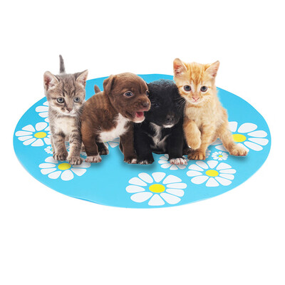 

Gobestart Small Flower Pet Water Dispenser Silicone Pet Mat Anti-Splash Anti-Slip Pet Mat