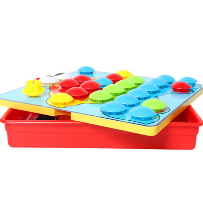 

Kids 3D Puzzles Toy Colorful Buttons Assembling Mushrooms Nails Kit Baby Picture Puzzles Board Educational Toy