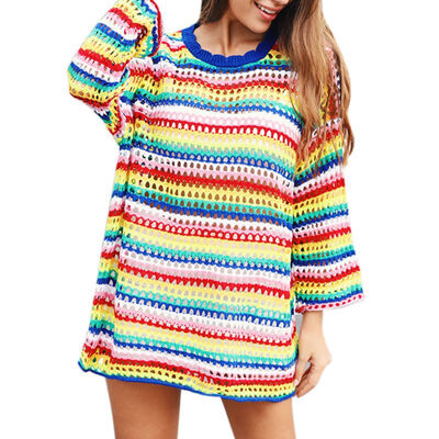 

Autumn And Winter Hollow Sweater New Color Velvet Striped Lazy Style Loose Sweater Color