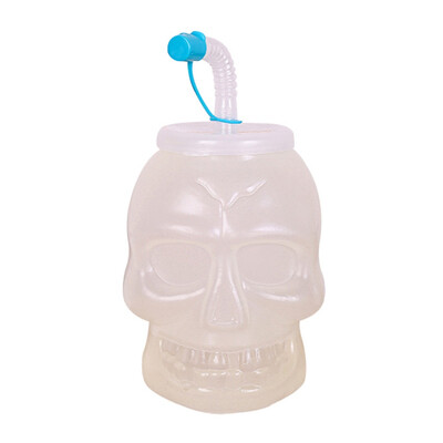 

Plastic Skull Drinking Cup With Lid And Straw Kids Sipper Cup Holiday Party Halloween Party Supplies