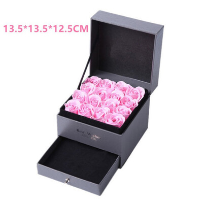 

Romantic Valentines Day Rose Soap Flower Jewelry Storage Box Home Festive Party Supplies Artificial Decorations Dried Flowers