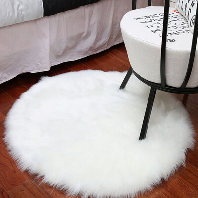 

Gobestart Soft Artificial Sheepskin Rug Chair Cover Artificial Wool Warm Hairy Carpet Gray