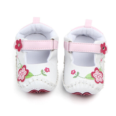 

Baby Girls Shoes Toddler Infant First Walkers for Newborn Autumn Soft Sole Non-Slip Floral PU Shoes Sneakers