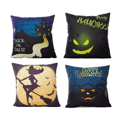 

Halloween Theme Pillow Case Linen Print Square Cushion Cover Bedroom Sofa Decoration