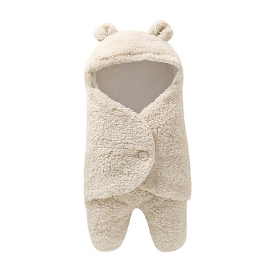 

Cute Cartoon Newborn Baby Short Plush Blanket Swaddle Wrap Soft Short Plush Blanket Photography Prop