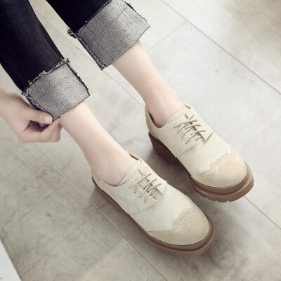 

Jin Liyi Autumn Leisure College Style Leather England Small Leather Shoes Women Strap Single Shoes Thick with Single Shoes