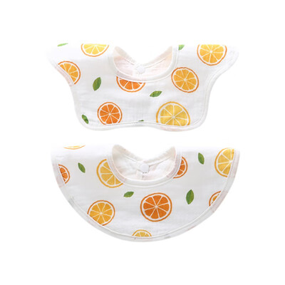 

Bobora Baby Supplies 360 Rotating Cotton Cartoon Flower Print Saliva Thickened Dark Feeding Bib 2 pieces 0-3Y Boy Girl