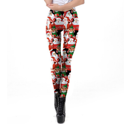 

New Christmas Holiday Fitness Stretch Leggings 3D Christmas Digital Print Leggings