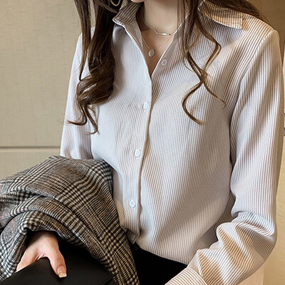 

Women Blouse Turndown Collar Long Sleeve Fashion 2019 Autumn Lady Blouses Autumn Winter OL Shirt Korean Clothes Roupas Femininas