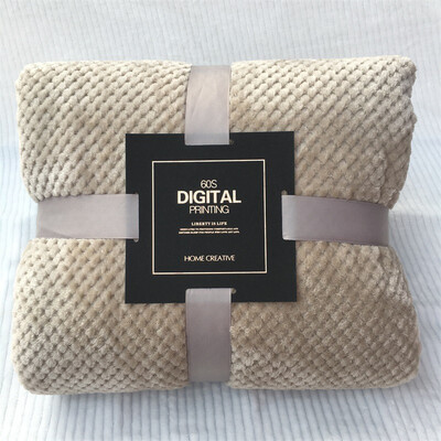 

Gobestart Soft Warm Plaid Fleece Bed Blanket Large Mesh Flannel Blankets Thick Breathable