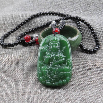 

Pendant Long Sweater Chain Necklace Imitation Dongling Jade Pendant Necklace