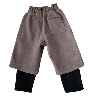 

Kids Girls Pants Spring Winter Casual Woolen Trousers Fashion Loose Retro Solid Kids Pants School Children Trousers 1-7Y