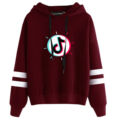 

New Women Fashion Tiktok Printed Hoodie Casual Long Sleeve Striped Hooded Pullover Sweatshirt