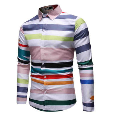 

Tailored Mens Casual Button Turn-Down Collar Slim Fit Long Sleeve Top Shirt Blouse