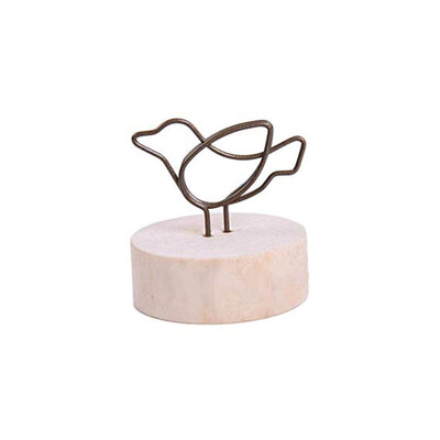 

Toponeto Rustic Real Wooden Base Place Card Holders Iron Wire Picture Picks Clip