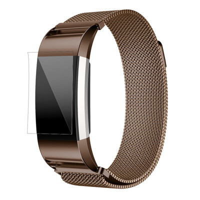 

〖Follure〗Milanese Stainless Steel Watch Band Strap Bracelet HD Film For Fitbit Charge 2