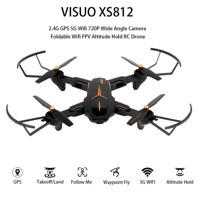 

VISUO XS812 24G GPS 5G Wifi 1080P Wide Angle Camera Foldable Wifi FPV Altitude Hold RC Drone