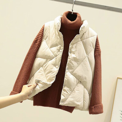 

Toponeto Womens Winter Warm Outwear Stand Neck Sleeveless Pockets Vintage Oversize Coats