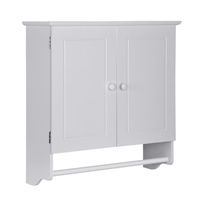 

Gobestart Home Bathroom Wall Cabinet Hanging Storage Cabinet With Rod And Adjustable Shelf