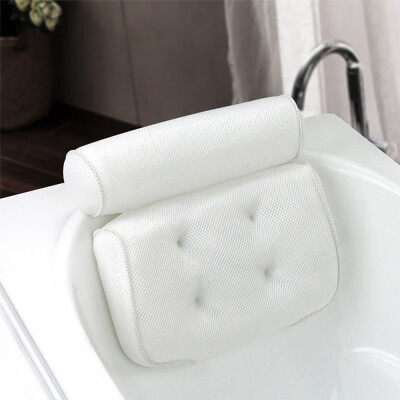 

Comfortable 3D Breathable Mesh Spa Bath Pillow with Suction Cups Neck & Back Support