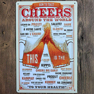 

1Pcs Retro Bar Metal Beer Cocktail Poster Decoration Wall Art Hanging Decoration For Beer Festival