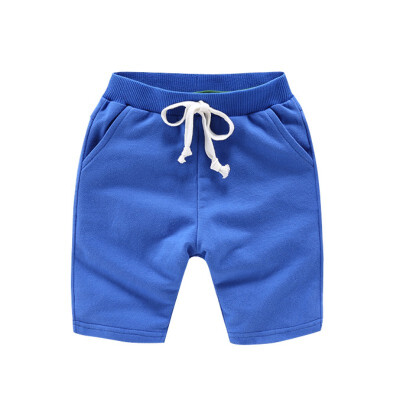 

1-6T Summer Hot Sale Baby Boy Casual Beach Pants Kids Solid Color Knee Pants Children Newly Fashion Drawstring Clothing