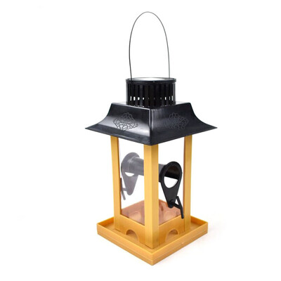

Solar Powered LED Hanging Lamp Bird Feeder Outdoor Backyard Wild Bird Food Seeds Container