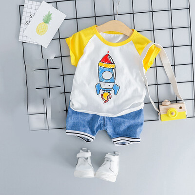 

Baby Boys Clothes Sets Children Clothing Summer Tracksuit Boys Sport Suits Cartoon Printed Tops Pants Kids Clothes
