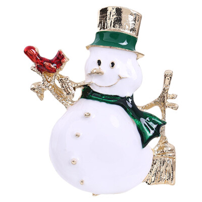 

Merry Christmas Snowman Crystal Brooch Pin Broach Xmas Party Women Lady Hot Gift