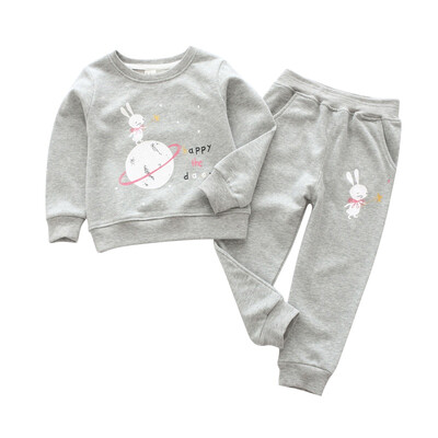 

Autumn Pajama Set Printed Graffiti Sweater Pajamas Shirt Pants Fashion Baby Girl Clothes Set 2T-7TChildren Clothing Set