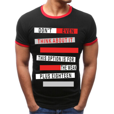 

Toponeto Men Fashion Solid Printing Style Cotton Design T-shirt Casual Shirts Tops Blouse