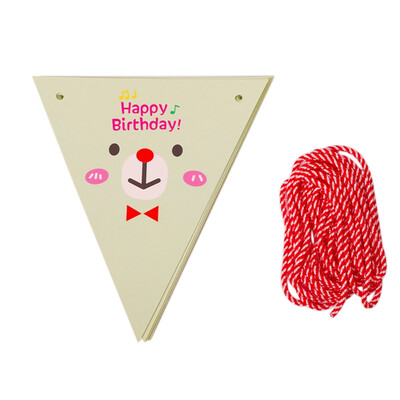 

Cute Cartoon Flag Household Paper Pull Flag Children DIY Birthday Party Decoration For Kindergarten