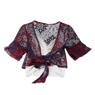 

New Women jacket Summer Fashion Concise All-match Hollow Out Short Style Lace Sexy Short Sleeve Jackets