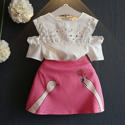 

Girls clothing Girls Sets Summer Childrens clothing Girls Clothing Sets T-shirtSkirt Children Suit kids clothing