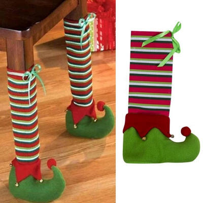 

CHRISTMAS Table Leg Covers Elf Elves Feet Shoes Legs Party Decor Candy Gift Bag