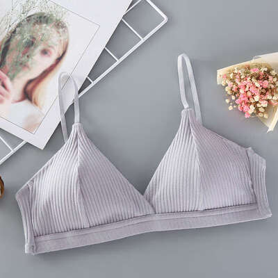 

Women Bras Top Cotton Sexy Lingerie Push Up Striped Bras Wire Free Women Underwear