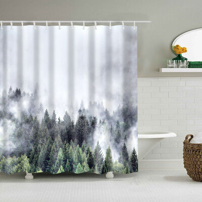 

Polyester 3D High-Definition Digital Printing Shower Curtain Waterproof Moisture Proof Mildew Proofshower Curtain With 12 Hooks
