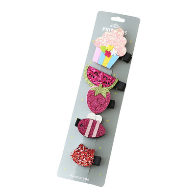 

5pcsSet New Bow Childrens Hair Clip Headwear Set Cute Baby Girl Crown Hair Accessories Barrettes Cartoon Hairpin