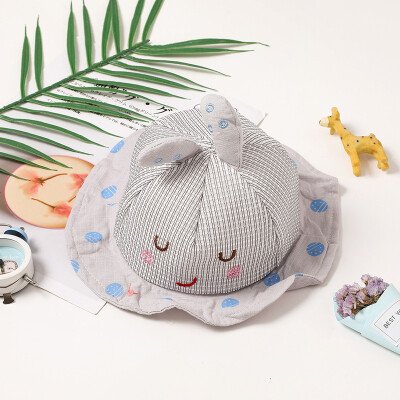 

Autumn Baby Boys Girl Toddler Cartoon Print Bucket Hats With Ear Design Caps Reversible Sun Headwear