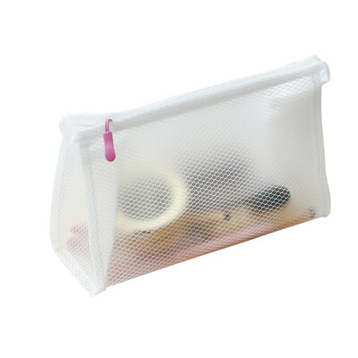 

Cosmetics See Through Bag Make up Organizer Mesh Wash Package for Travel with Zipper Portable