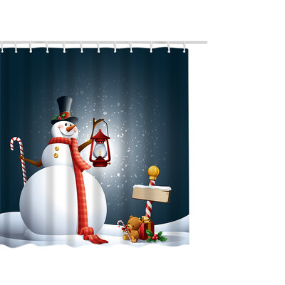 

Gobestart Christmas Waterproof Polyester Bathroom Shower Curtain Decor With Hooks 66x72