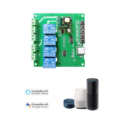

eWeLink 4CH AC85-250V RF 433MHz 4 Gang WiFI Switch 3 Working Modes InchingSelf-LockingInterlock WiFi Smart Switch Compatible with