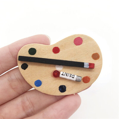 

YIWULA112 16 Toy House Miniature Scene Model Painting Tool Palette- Simulation Toy