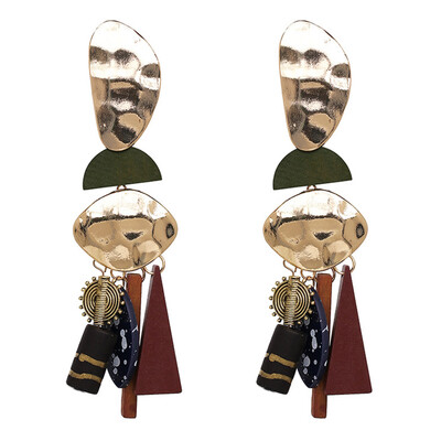 

Vintage Metal Geometric Statement Earrings for Women Charm Bijoux Trendy Drop Dangle Earring Wedding Jewelry
