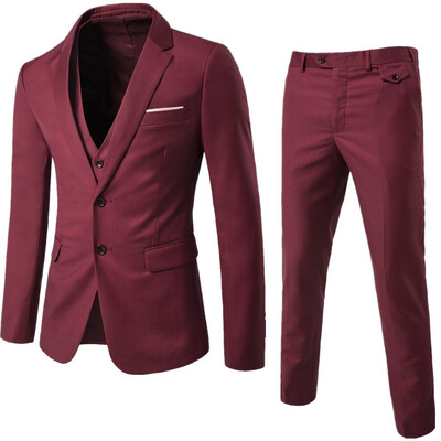 

AOWOFS high quality business casual suit three-piece groom groomsmen wedding suit suit XY05