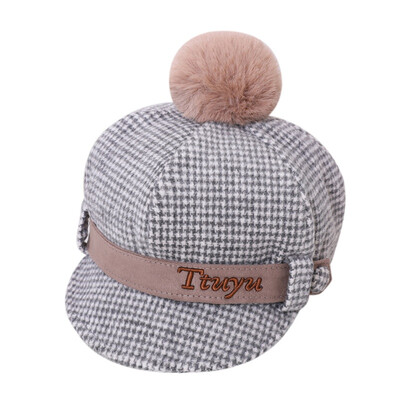 

Toddler Baby Winter Baseball Cap Kids Boys Girls Pompom Felt Hat Caps Children Visor