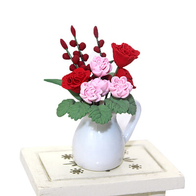 

Siaonvr Simulation Decoration Dollhouse Miniature Scene Ceramic Flower Pretend Play Toy