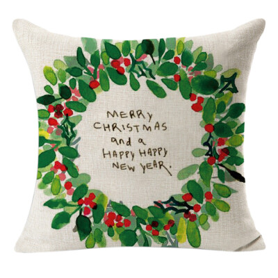 

Tailored Christmas Linen Square Throw Flax Pillow Case Decorative Cushion Pillow Cover A