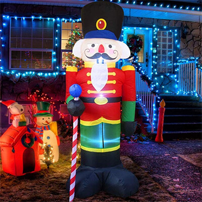 

YIWULANutcracker Christmas Inflatable LED Light Up Decor Outdoor Holiday Decoration