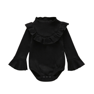 

Kids Girls Bodysuit Jumpsuit Newborn Clothes Infant Baby Flare Sleeve Ruffle Design Rompers 3-24M